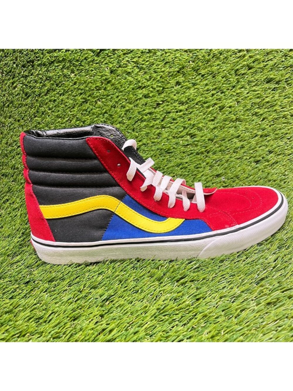 Vans Sk8-Hi OTW Rally Mens Size 10 Red Black Blue Athletic Skate Shoes Sneakers